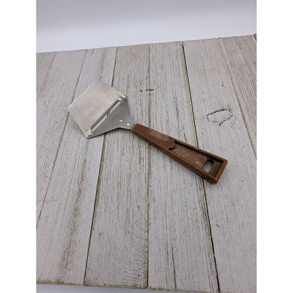 Vintage Stainless Steel Cheese Slicer Planer Plane Brown Handle 6 3/4" Hong Kong - Picture 1 of 7